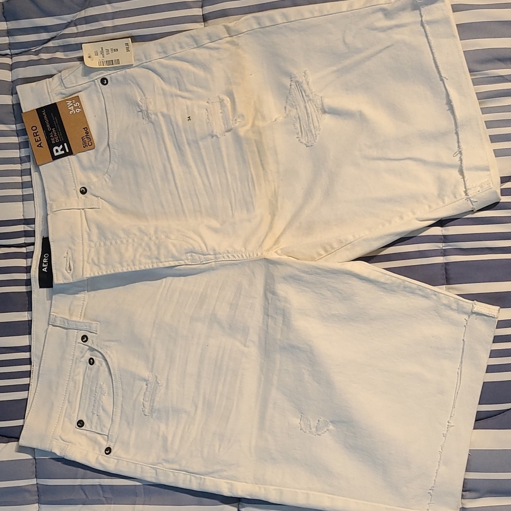 Slim cuffed denim shorts